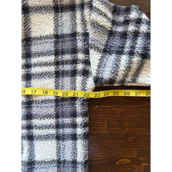 Cuddl Duds Teddy Bear Plaid Sherpa Fleece Sweatshirt M Cozy Cabincore Camping - Picture 7 of 10